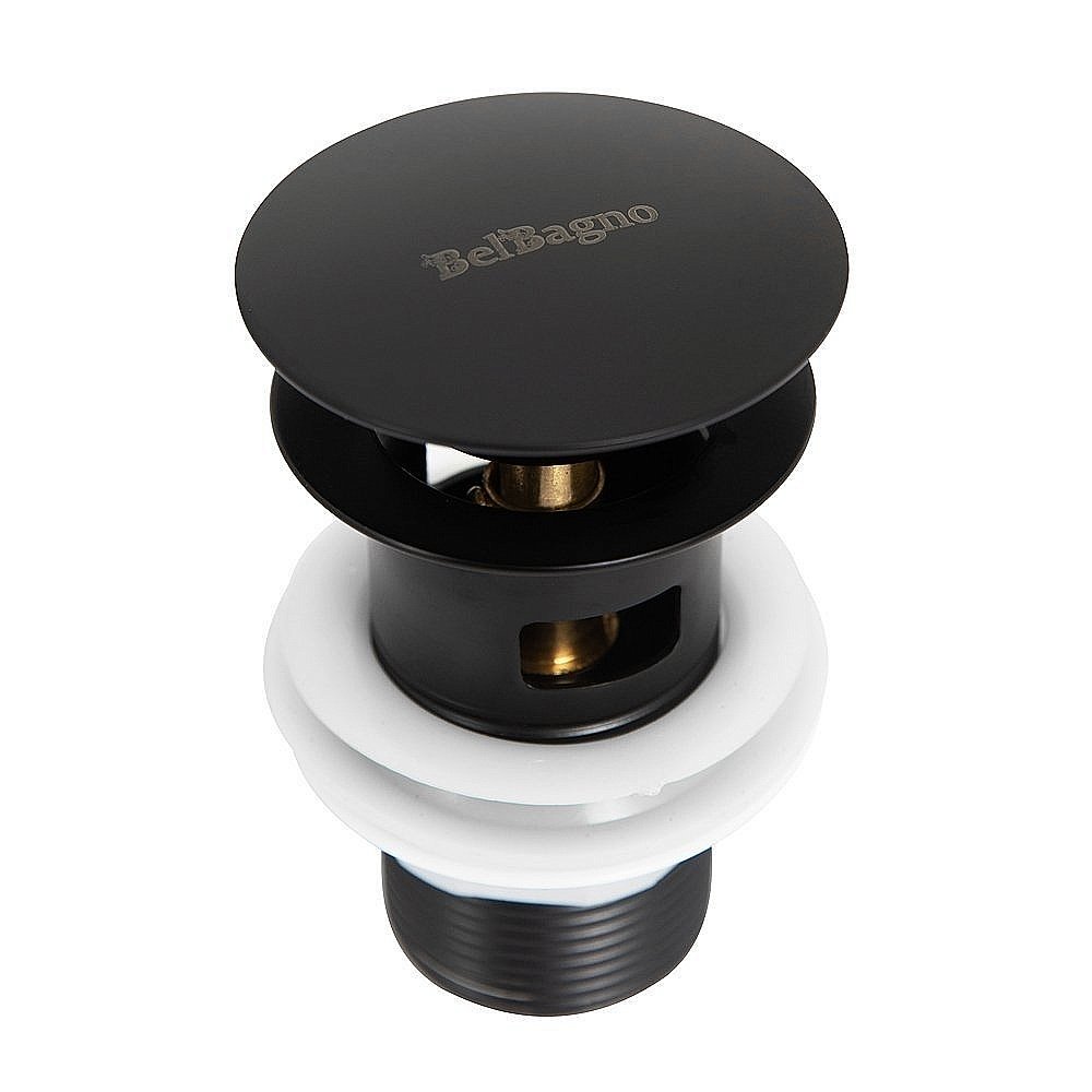 Донный клапан с переливом BelBagno BB-SAT-NERO купить в интернет-магазине сантехники Sanbest