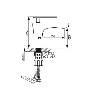 Смеситель для раковины Kaiser Star 02011-2 купить в интернет-магазине сантехники Sanbest