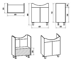Тумба с раковиной Misty Изео - 65 Э-Изе01065-021Н белая для ванной в интернет-магазине Sanbest
