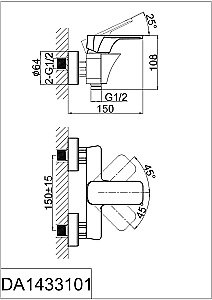 Смеситель для душа D&K Berlin Technische DA1433115 купить в интернет-магазине сантехники Sanbest