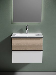 Тумба с раковиной Sancos DELTA DL60W 60 дуб светлый/белый для ванной в интернет-магазине Sanbest