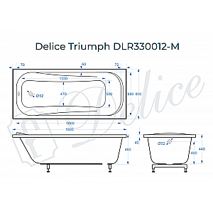 Ванна Delice Triumph DLR330012-M 180х80 белая матовая купить в интернет-магазине Sanbest