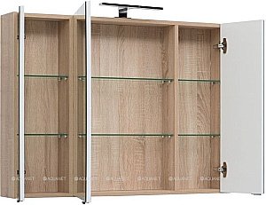 Зеркальный шкаф Aquanet Остин 105 дуб сонома купить в интернет-магазине сантехники Sanbest