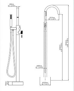 Напольный смеситель для раковины GID Edessa L070GMSDV вороненая сталь матовая купить в интернет-магазине сантехники Sanbest