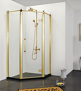 Душевой уголок Azario ONTARIO 100х100 AZ-NBB3231 стекло прозрачное/профиль золото купить в интернет-магазине Sanbest