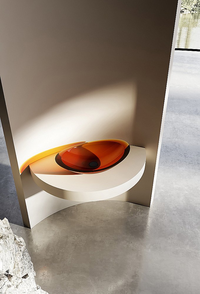 Раковина Abber Kristall 60 AT2808Opal коричневая прозрачная купить в интернет-магазине Sanbest