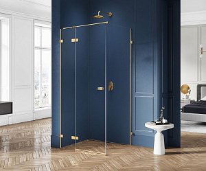 Душевой уголок NEW TRENDY AVEXA GOLD BRUSHED 80x70 стекло прозрачное/профиль золото купить в интернет-магазине Sanbest