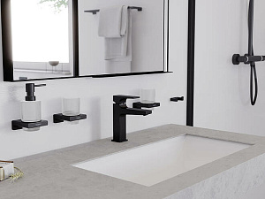 Диспенсер Hansgrohe AddStoris 41745670 черный матовый купить в интернет-магазине сантехники Sanbest