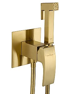 Смеситель с гигиеническим душем встраиваемый WONZON & WOGHAND FIT, Брашированное золото (WW-88829009-BG) купить в интернет-магазине сантехники Sanbest
