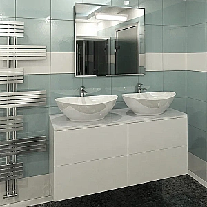 Тумба с раковиной Orange Otto Ot-130TuMDF 130 белая для ванной в интернет-магазине Sanbest