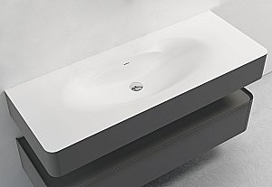 Тумба с раковиной Vincea Caprise 100 VMC-4CA100MG/VCB-4CA100MWG серый матовый для ванной в интернет-магазине Sanbest