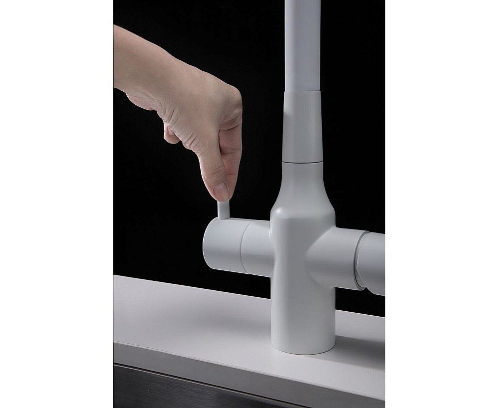 Смеситель для кухни Paulmark Salix Sa213419-WH белый матовый купить в интернет-магазине сантехники Sanbest