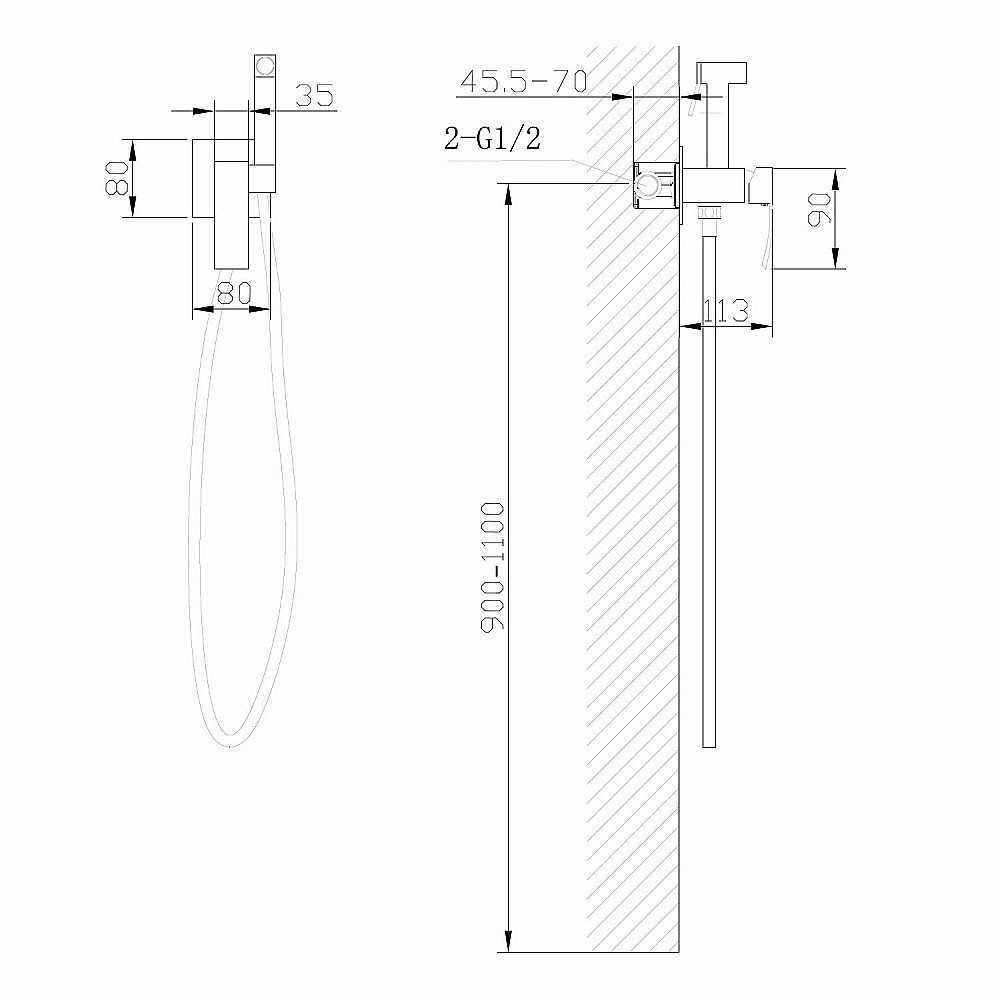 Гигиенический душ со смесителем Abber Wasserfall AF8625NG никель купить в интернет-магазине сантехники Sanbest