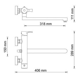 Смеситель для ванны WasserKRAFT Berkel 4802L купить в интернет-магазине сантехники Sanbest