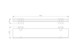 Стеклянная полка для ванной WONZON & WOGHAND POLO, Брашированный никель (WW-8927-BN) купить в интернет-магазине сантехники Sanbest