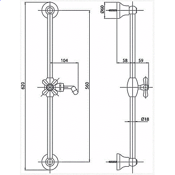 Душевая гарнитура Caprigo Adria Uno 02-060-crm купить в интернет-магазине сантехники Sanbest
