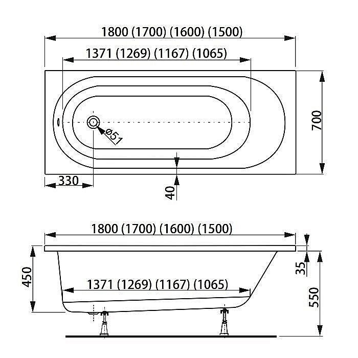 Акриловая ванна VAGNERPLAST KASANDRA 175 купить в интернет-магазине Sanbest