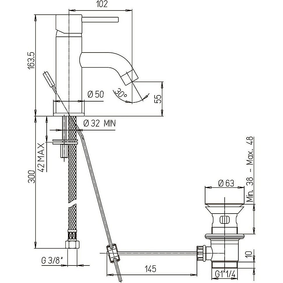 Смеситель для раковины PAINI Cox 78OP211 золото купить в интернет-магазине сантехники Sanbest