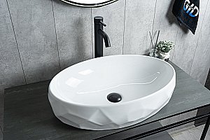 Раковина накладная Gid 9030wx белая купить в интернет-магазине Sanbest
