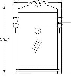 Зеркало Опадирис Тибет 85 слоновая кость в ванную от интернет-магазине сантехники Sanbest