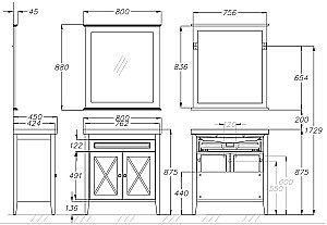 Тумба с раковиной Опадирис Палермо 80 белая матовая для ванной в интернет-магазине Sanbest