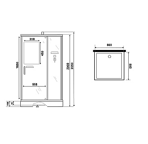 Душевая кабина Niagara Standart ST80/15Q/BL/BK 80х80 без крыши, профиль черный матовый/стекло прозрачное купить в интернет-магазине Sanbest