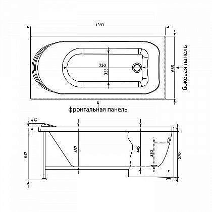 Акриловая ванна Aquanet Nord 140x70 205305 с к/с купить в интернет-магазине Sanbest