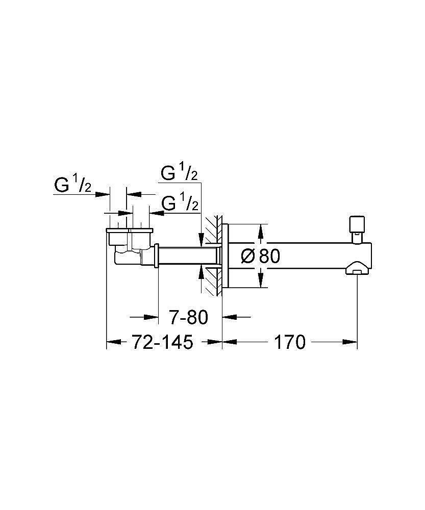 Излив для ванны GROHE Concetto 13281 001 купить в интернет-магазине сантехники Sanbest