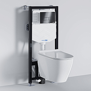 Унитаз WasserKraft Aller 10TLT.010.ME.GR03.H002 белый глянцевый, с крышкой микролифт, с инсталляцией, безободковый купить в интернет-магазине Sanbest