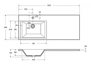 Тумба с раковиной BelBagno KRAFT-LVD 580/1200 Bianco Opaco для ванной в интернет-магазине Sanbest