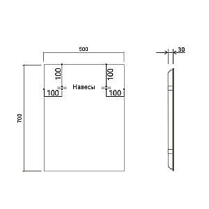 Зеркало Vincea 50х70 VLM-3VN500B черное в ванную от интернет-магазине сантехники Sanbest