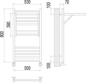 Полотенцесушитель водяной Terminus Валенсия П12 500х800 купить в интернет-магазине сантехники Sanbest