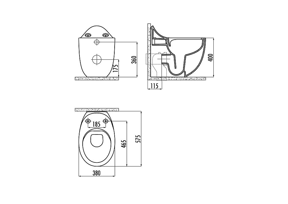 Унитаз приставной с функцией биде Creavit Foglia FG350-00 белый, безободковый купить в интернет-магазине Sanbest