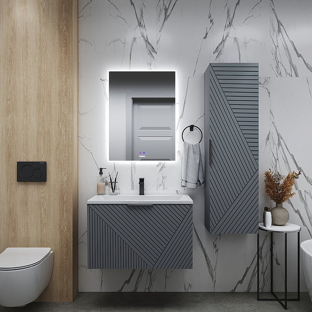 Пенал подвесной Grossman Блисс 37 303546 графит матовый для ванной в интернет-магазине сантехники Sanbest