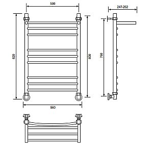 Полотенцесушитель водяной Veconi Nemi-B N8050CH-B хром купить в интернет-магазине сантехники Sanbest
