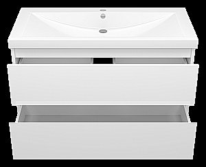 Тумба с раковиной Misty Алиса -100 Э-Али01100-011П2Я белая для ванной в интернет-магазине Sanbest