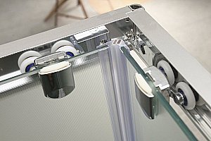 Душевой уголок BelBagno UNIQUE-AH-2-100/115-75/90-P-Cr 115х90 стекло текстурное/профиль хром купить в интернет-магазине Sanbest