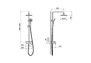 Душевая система Aquatek БЕТТА AQ2140MB черная матовая купить в интернет-магазине сантехники Sanbest