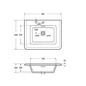 Тумба с раковиной Cezares IDRA 64 55798+50352 Bianco opaco для ванной в интернет-магазине Sanbest