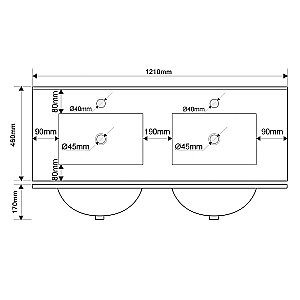 Раковина Oliveeka Built-in 121 NS2001-120 белая купить в интернет-магазине Sanbest