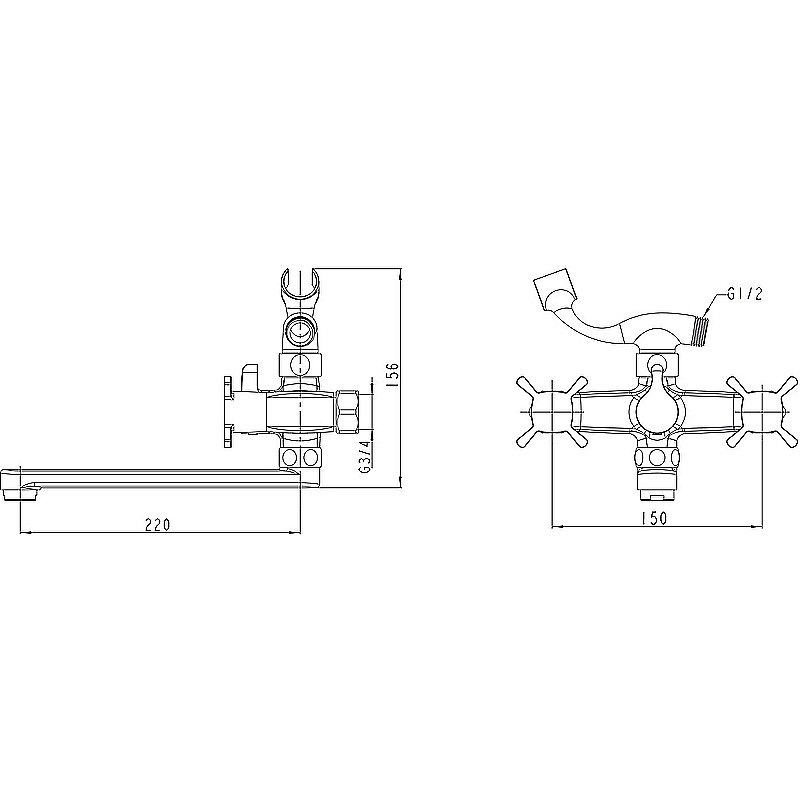 Смеситель для ванны Kaiser Cuatro 58022 купить в интернет-магазине сантехники Sanbest