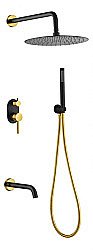 Душевая система Boheme Uno 464-2-BG черный/золото купить в интернет-магазине сантехники Sanbest