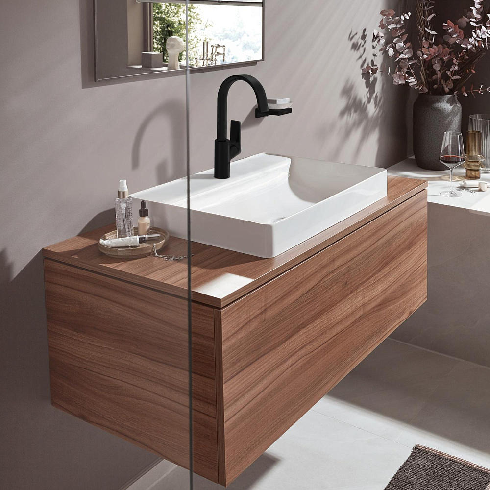 Смеситель для раковины Hansgrohe Vivenis 75030670 черный матовый купить в интернет-магазине сантехники Sanbest