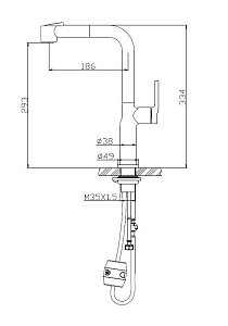 Смеситель для кухни BelBagno BB-LAM60-NERO купить в интернет-магазине сантехники Sanbest