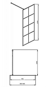 Душевое ограждение Bravat BLACKLINE BG090.5413B 90 купить в интернет-магазине Sanbest