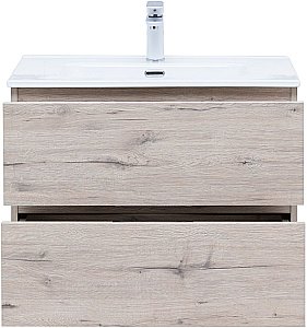 Тумба с раковиной Aquanet Алвита New 303910 70 дуб веллингтон/белый для ванной в интернет-магазине Sanbest