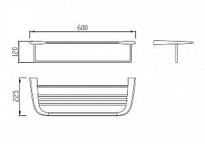 Полка для полотенец Abber NORD AA1554B 60 черная матовая купить в интернет-магазине сантехники Sanbest