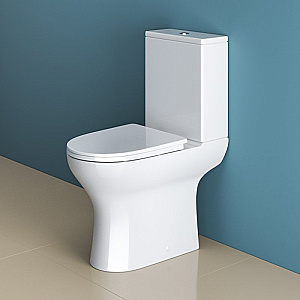 Унитаз-компакт напольный BelBagno Lounge BB045CPR/SC+BB045/051T белый, безободковый, с крышкой микролифт, с бачком купить в интернет-магазине Sanbest