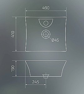 Раковина накладная Gid Geometrico 49 N9108 51121 белая купить в интернет-магазине Sanbest