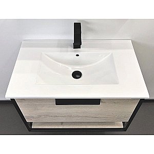 Тумба с раковиной Comforty Бонн 00-00008475 75 графит/дуб дымчатый для ванной в интернет-магазине Sanbest